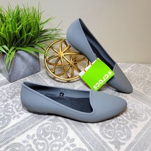 NEW Crocs | 9 Eve Pointed Toe Ballet Flats Slate Gray